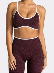 Athletica™ Leopard Sports Bra – Merlot