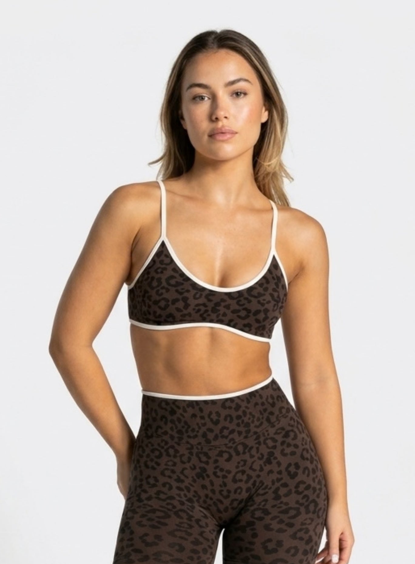Athletica™ Leopard Sports Bra – Espresso