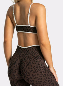 Athletica™ Leopard Sports Bra – Espresso
