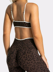 Athletica™ Leopard Sports Bra – Espresso