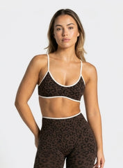 Athletica™ Leopard Sports Bra – Espresso
