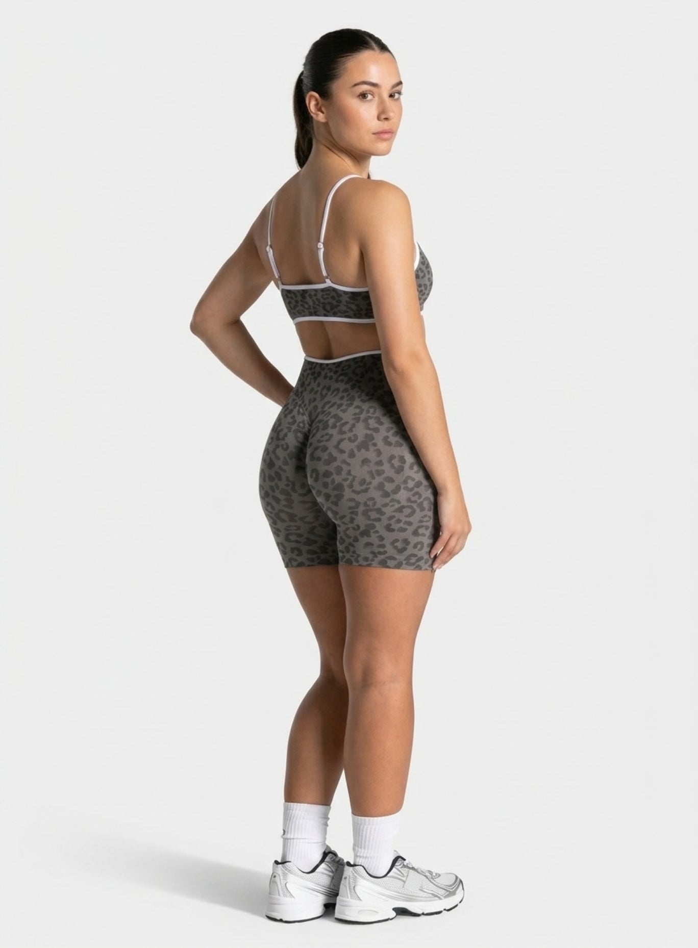 Athletica™ Leopard Sports Bra – Gray