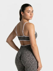 Athletica™ Leopard Sports Bra – Gray