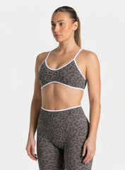 Athletica™ Leopard Sports Bra – Gray