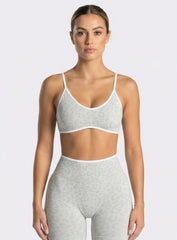 Athletica™ Leopard Sports Bra – Silver Gray