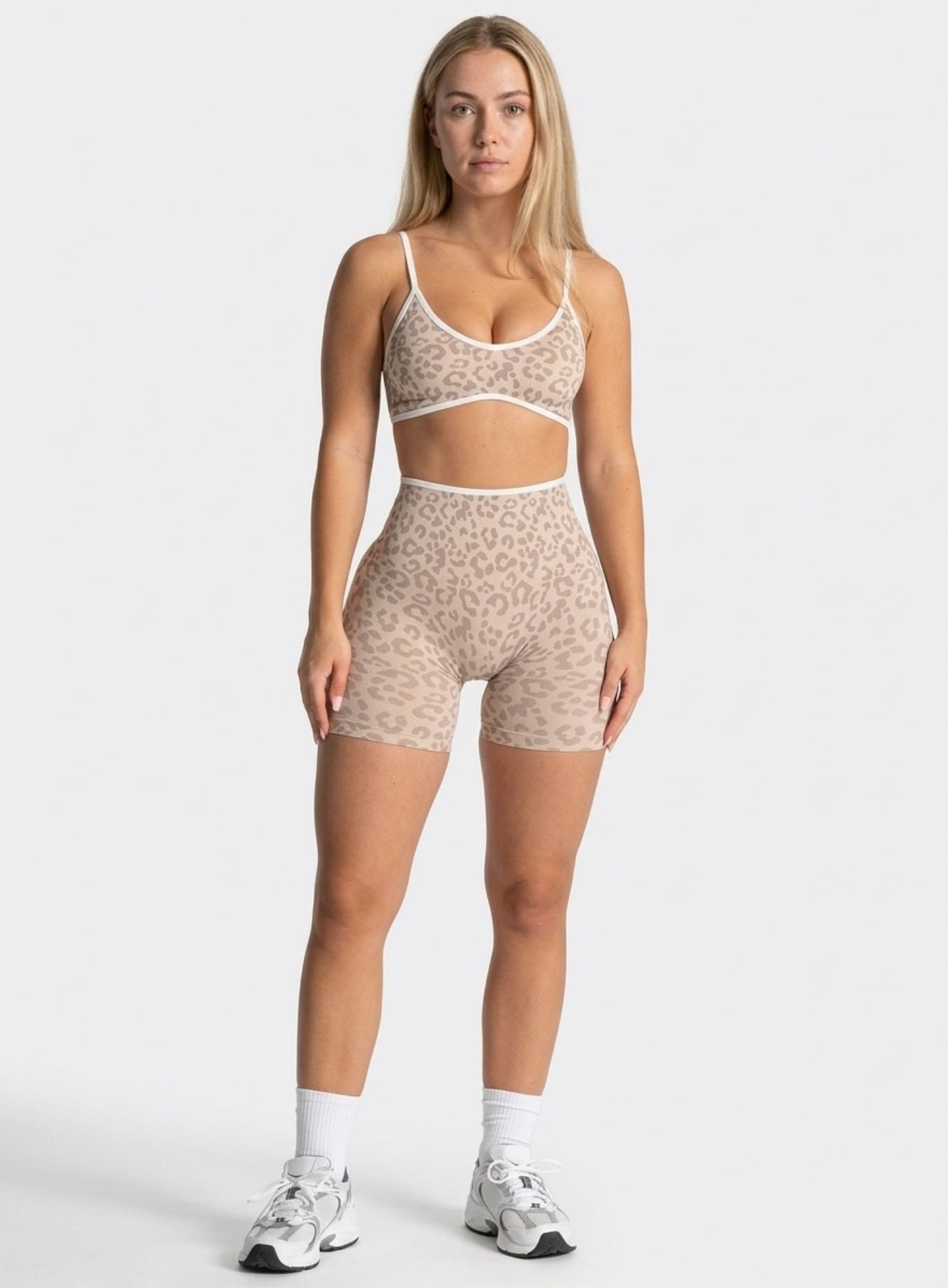 Athletica™ Leopard Sports Bra – Cream