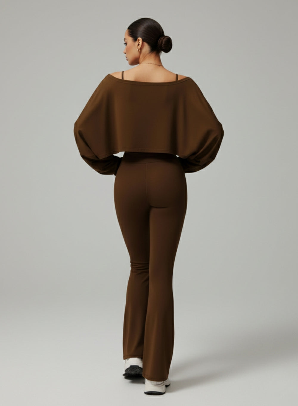 Batwing Long Sleeve Top - Brown - VECTOR SPORTSWEAR