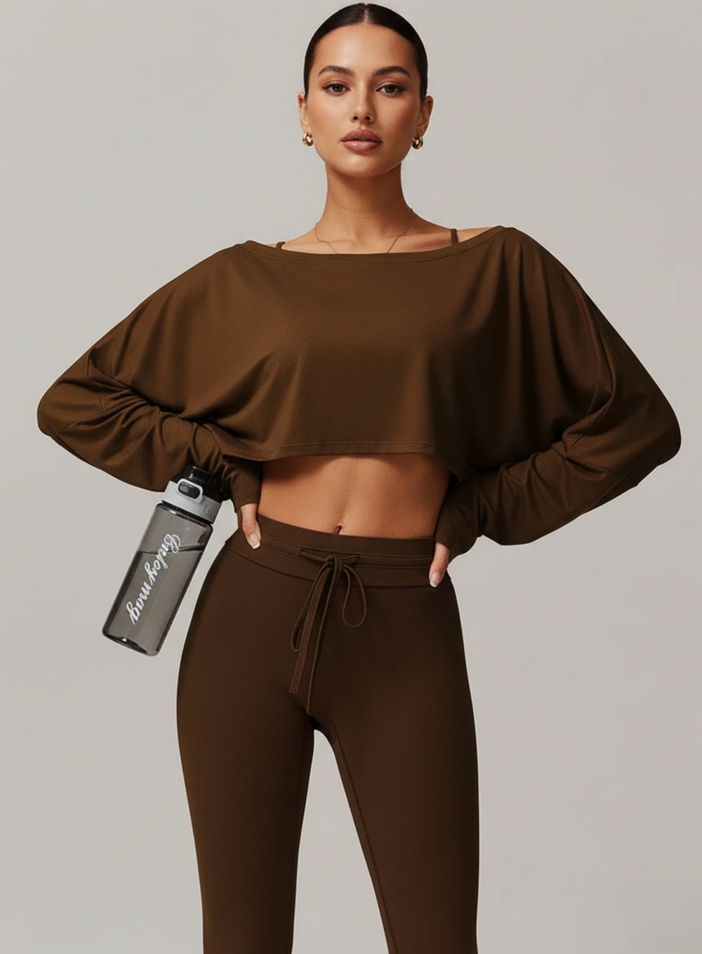 Batwing Long Sleeve Top - Brown - VECTOR SPORTSWEAR