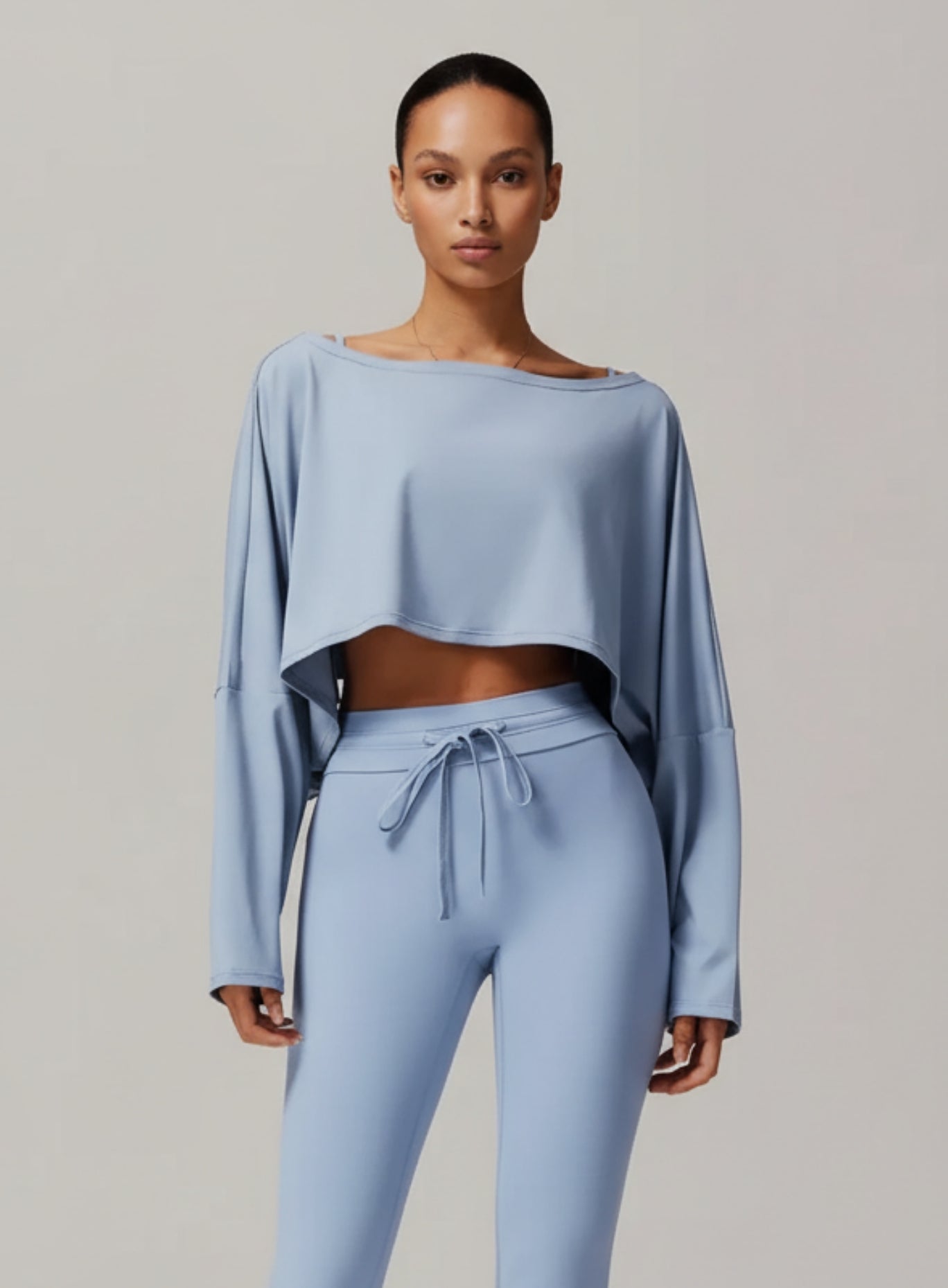 Batwing Long Sleeve Top - Gray Blue - VECTOR SPORTSWEAR