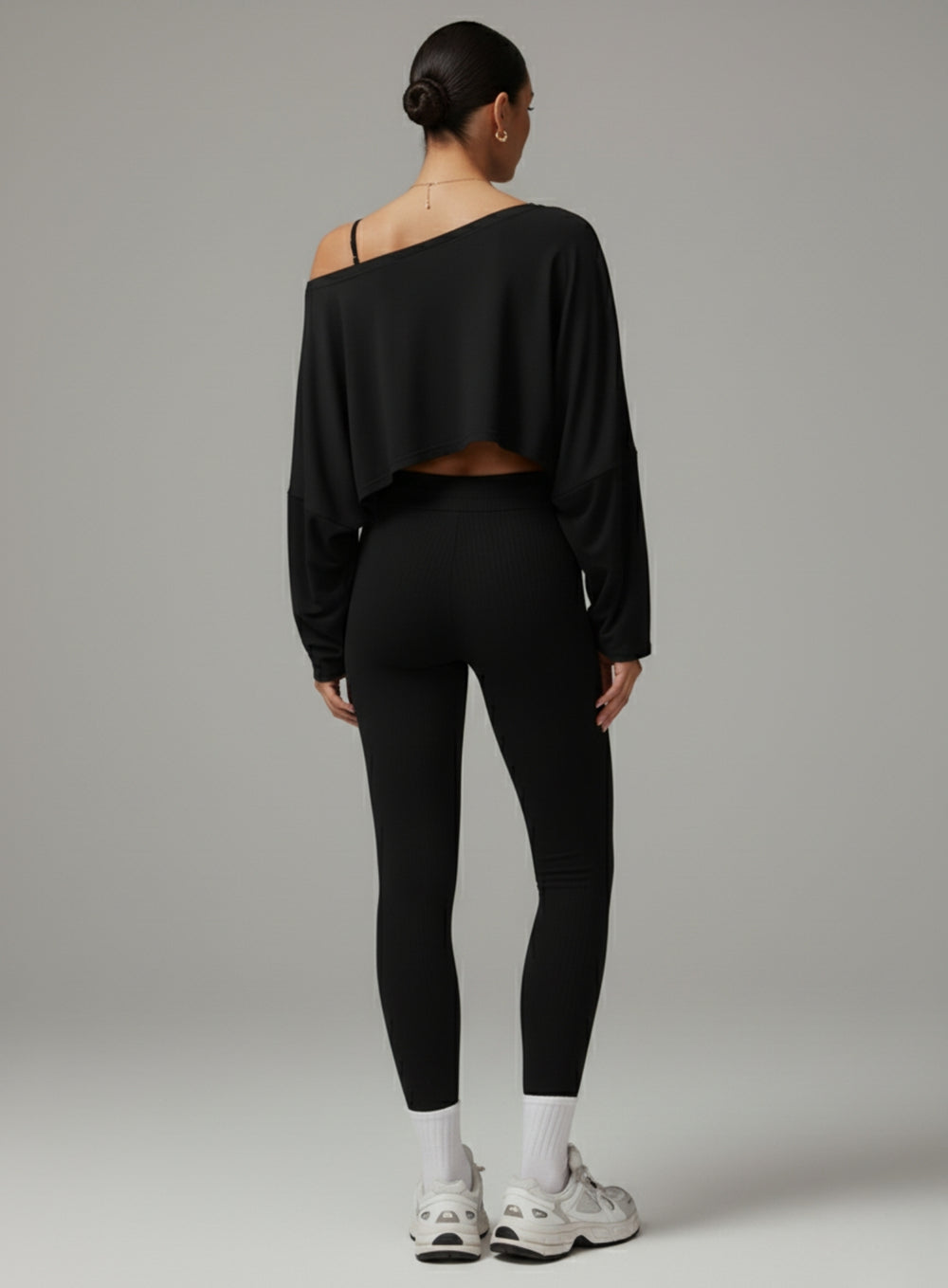 Batwing Long Sleeve Top - Black - VECTOR SPORTSWEAR