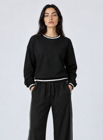 Casual Loose Fit Sweater - Black