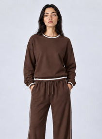 Casual Loose Fit Sweater - Dark Brown