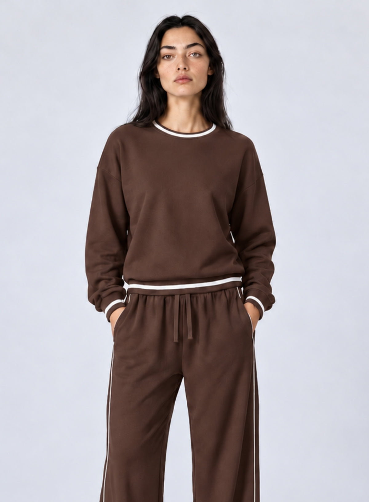 Casual Loose Fit Sweater - Dark Brown
