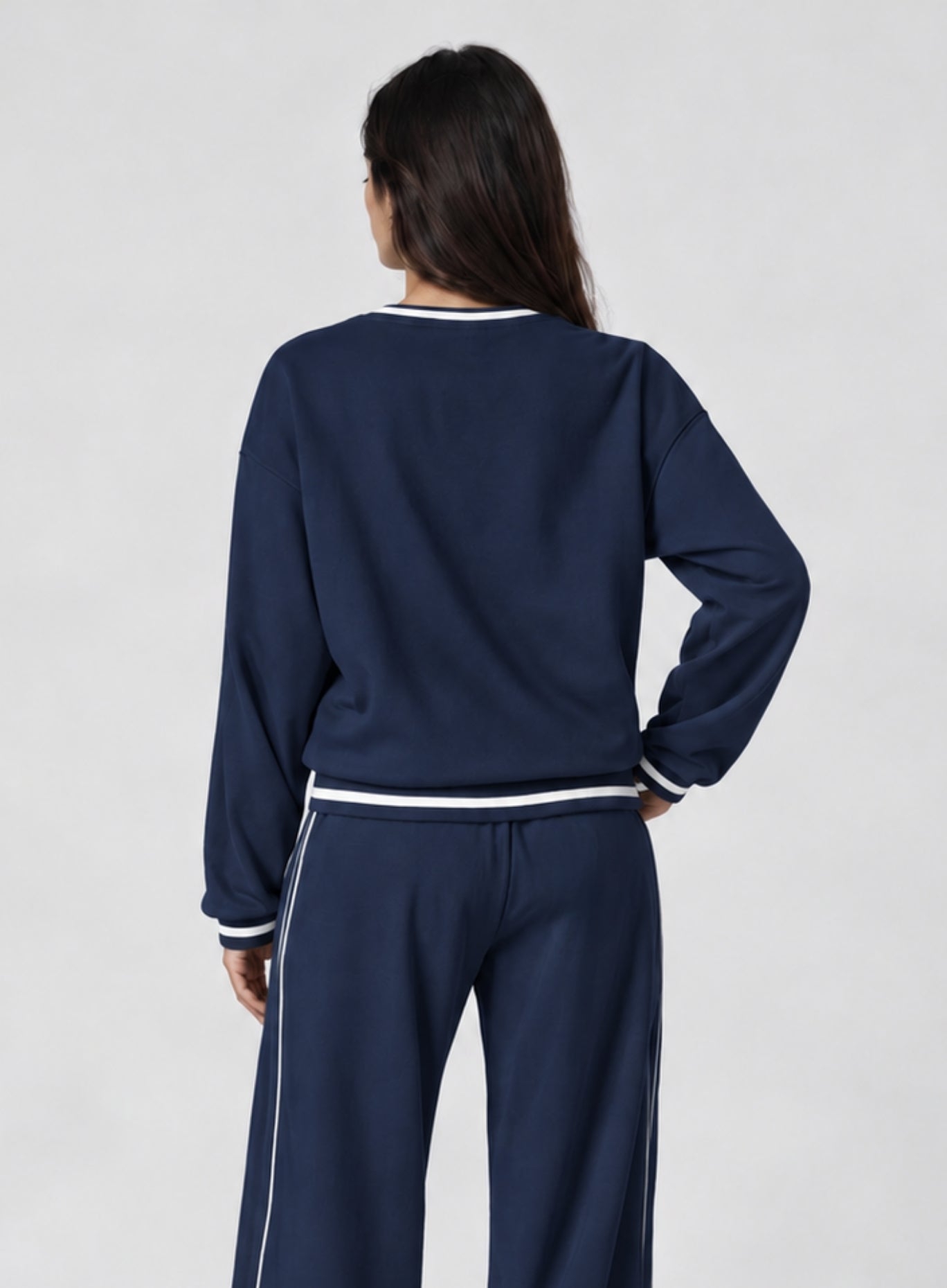 Casual Loose Fit Sweater - Navy Blue Secondary image