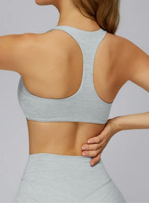 CloudSense Brushed Seamless high-support sports bra on model, designed for gym and yoga | Vectorsportswear