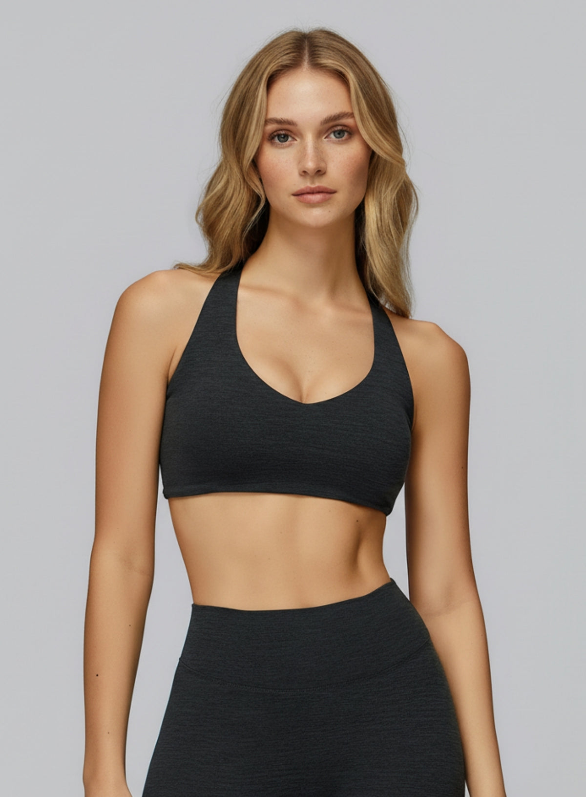 Women’s brushed seamless high-support sports bra with soft sculpt fit and ribbed underband | Vectorsportswear Main image