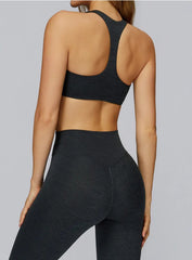 Model wearing CloudSense Brushed Seamless Bra with high support and sculpt fit for training | Vectorsportswear