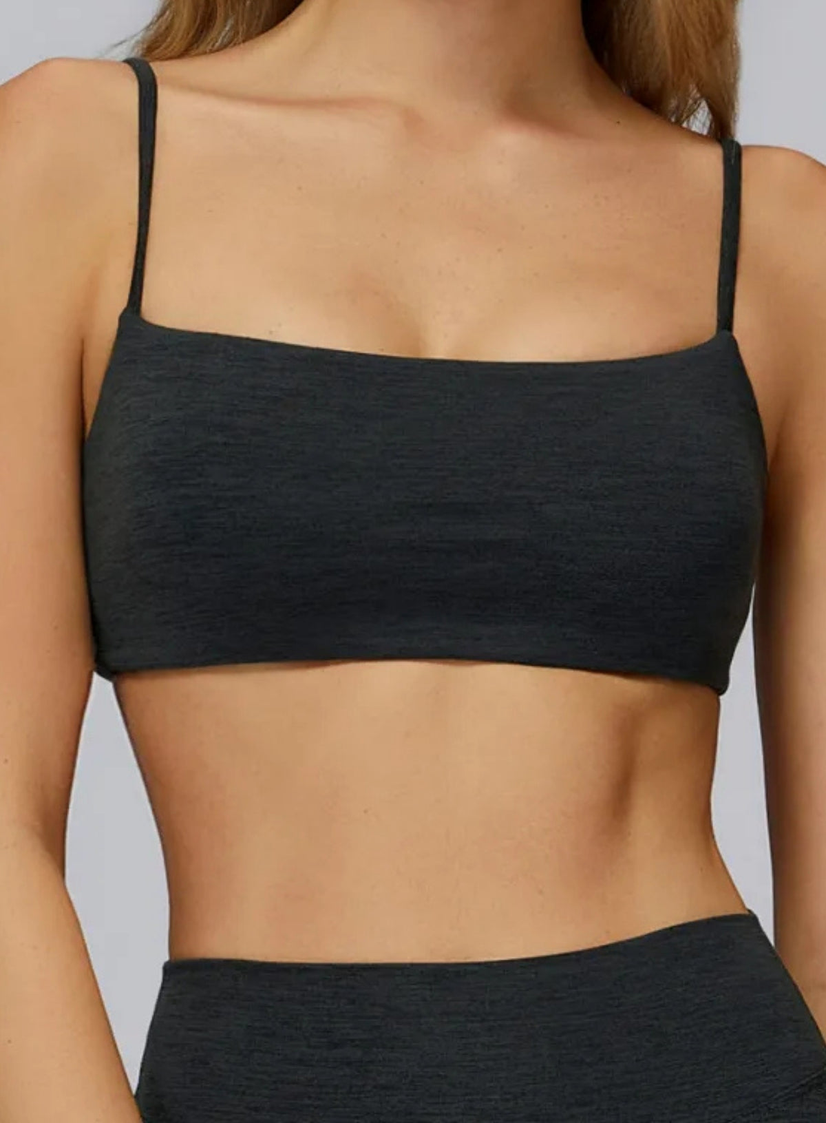 CloudSense Brushed Sports Bra in Ink Black  by Vectorsportswear – soft-touch fabric with medium support and racerback design.