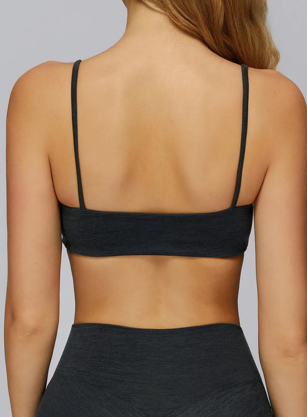 CloudSense Brushed Sports Bra in Ink Black  by Vectorsportswear – soft-touch fabric with medium support and racerback design.