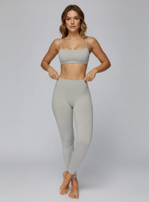 CloudSense Brushed Sports Bra in Light Brown  by Vectorsportswear – soft-touch fabric with medium support and racerback design.