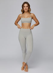 CloudSense Brushed Sports Bra in Light Brown  by Vectorsportswear – soft-touch fabric with medium support and racerback design.