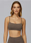 CloudSense Brushed Sports Bra in Rock Brown by Vectorsportswear – soft-touch fabric with medium support and racerback design.