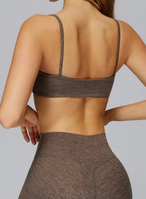 Rock Brown CloudSense Brushed Sports Bra by Vectorsportswear – stretchy, comfortable, medium-support activewear.