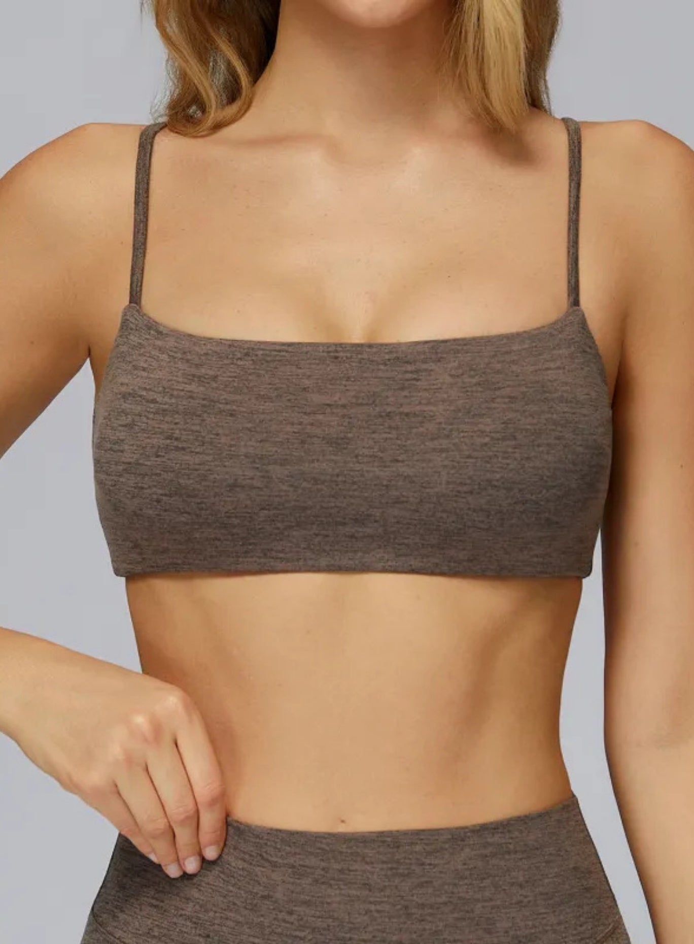 Rock Brown CloudSense Brushed Sports Bra by Vectorsportswear – stretchy, comfortable, medium-support activewear.