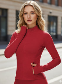 Women’s seamless brushed zip jacket with cloud-soft comfort, moisture-wicking fabric & contour fit. Perfect for gym & daily active lifestyle. | Vector Sportswear