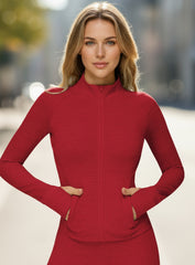 VectorSportswear | CloudSense Seamless Zip Top | Women’s Brushed Sculpt Fitness Jacket