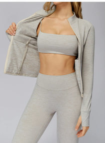 Women’s seamless brushed zip jacket with cloud-soft comfort, moisture-wicking fabric & contour fit. Perfect for gym & daily active lifestyle | Vectorsportswear