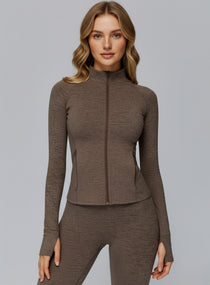 Women’s Seamless Brushed Zip Workout Top | CloudSense Performance Wear