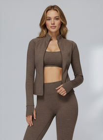 CloudSense Seamless Zip Top | Women’s Brushed Sculpt Fitness Jacket | Vectorsportswear