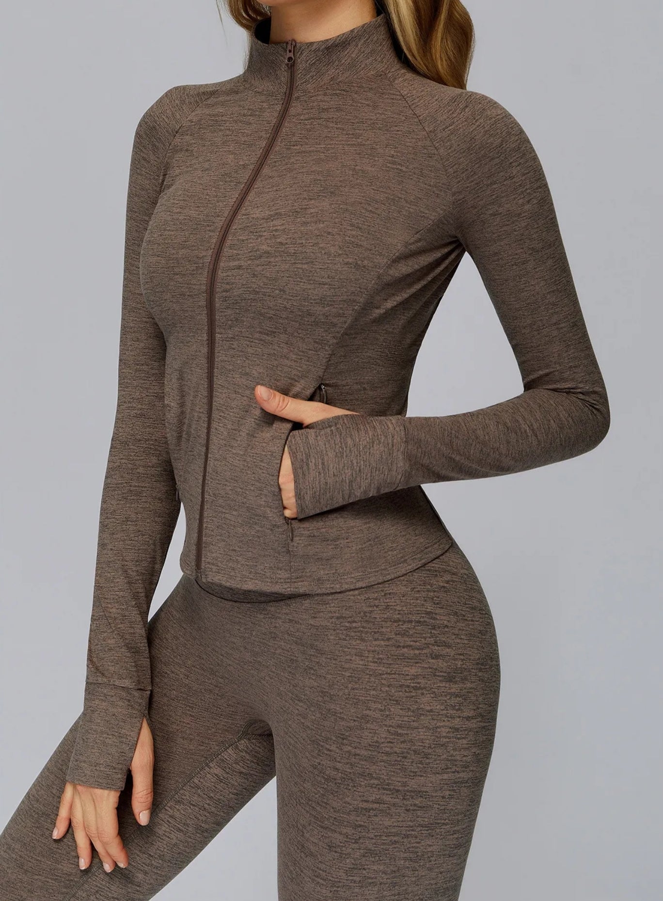 Women’s Seamless Brushed Zip Workout Top | CloudSense Performance Wear