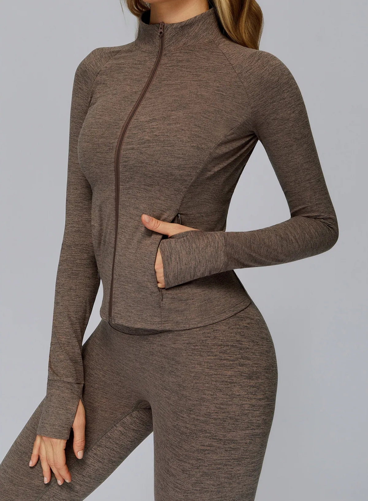 Women’s Seamless Brushed Zip Workout Top | CloudSense Performance Wear