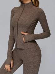 Women’s Seamless Brushed Zip Workout Top | CloudSense Performance Wear