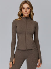 Women’s Seamless Brushed Zip Workout Top | CloudSense Performance Wear