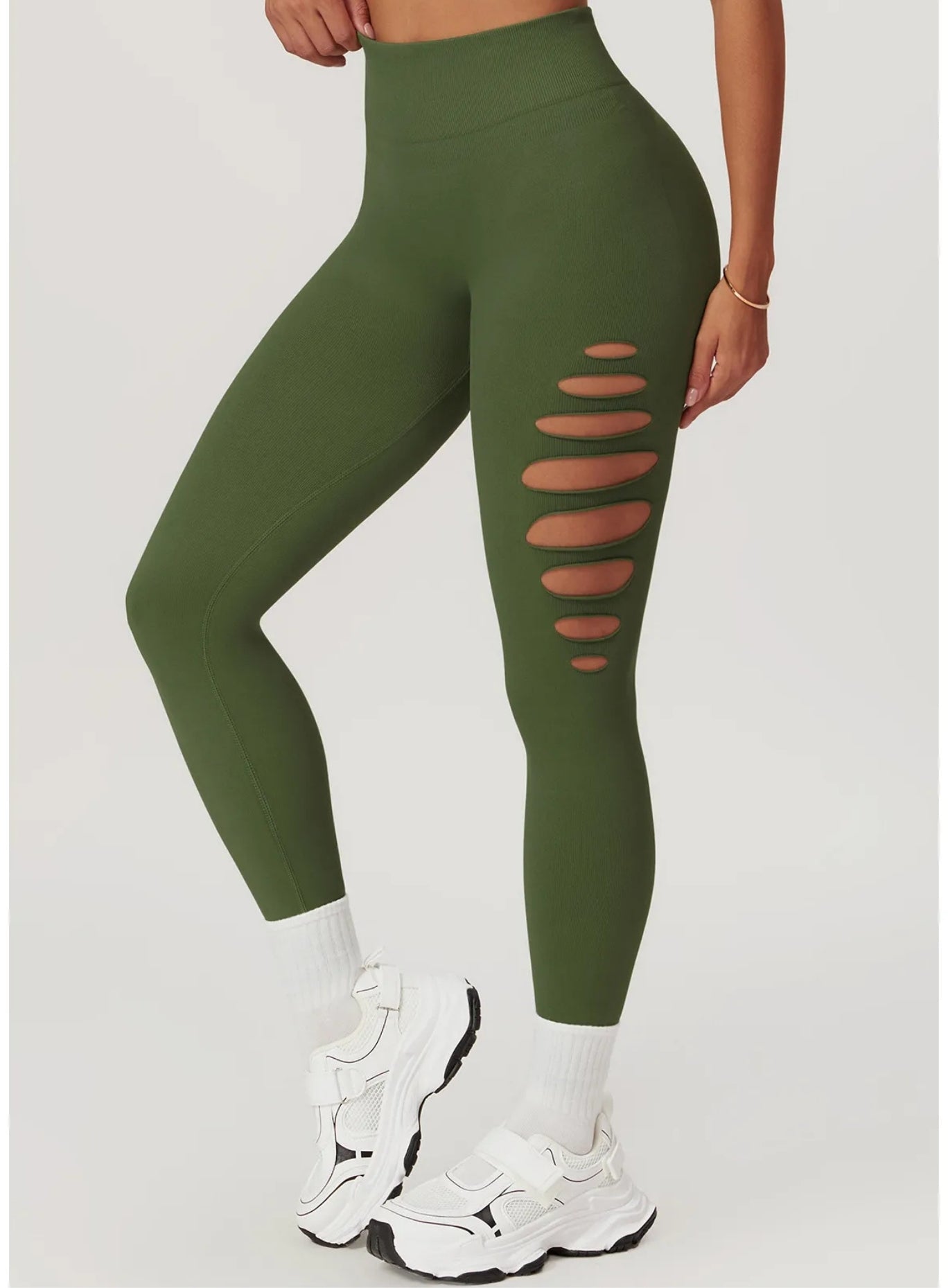 CoreForm Sculpt Cut Leggings - Army Green - VECTOR SPORTSWEAR