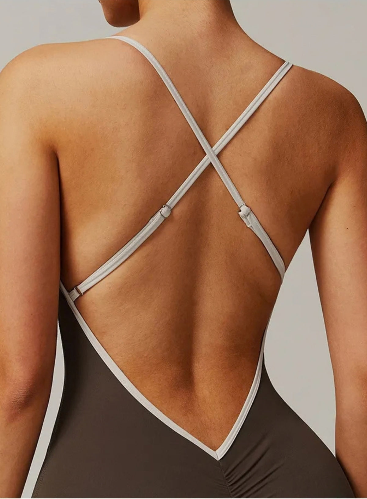 VANTA™ Crossback Flare Jumpsuit - Espresso Brown