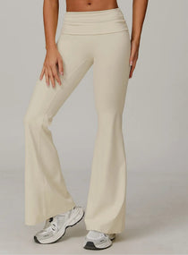 FlexFold™ Flare Leggings - Apricot Cream