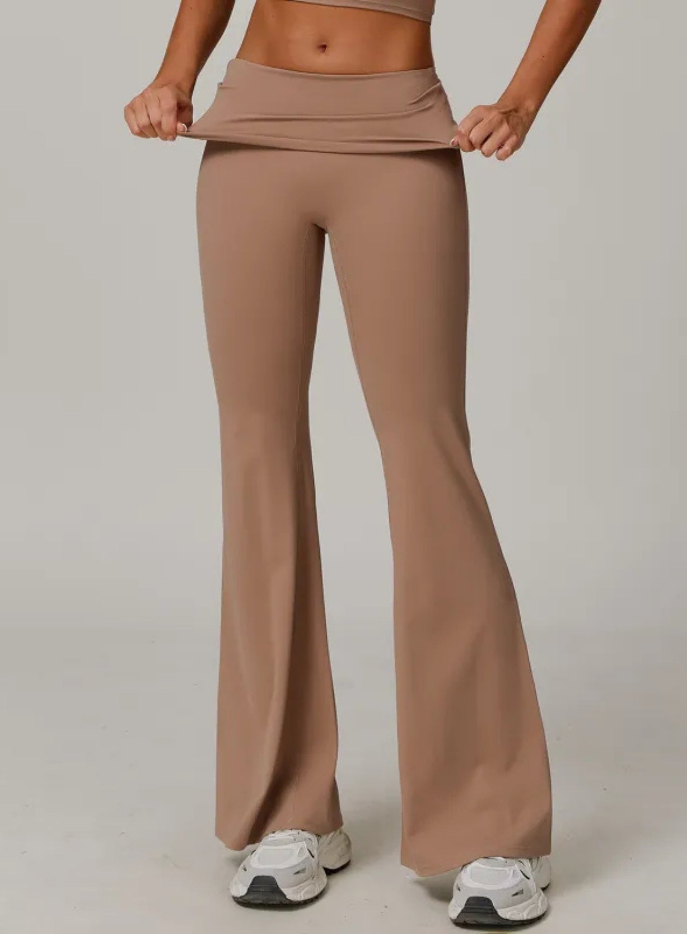 FlexFold™ Flare Leggings - Coral Coffee