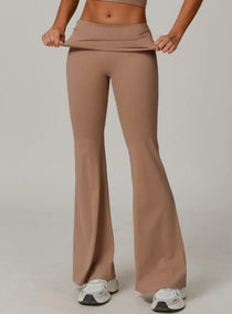 FlexFold™ Flare Leggings - Coral Coffee