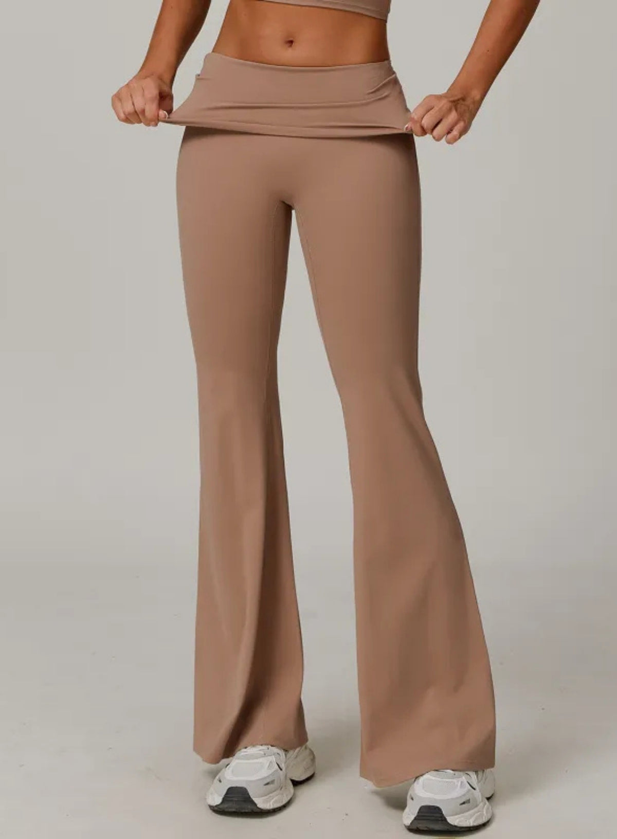 FlexFold™ Flare Leggings - Coral Coffee