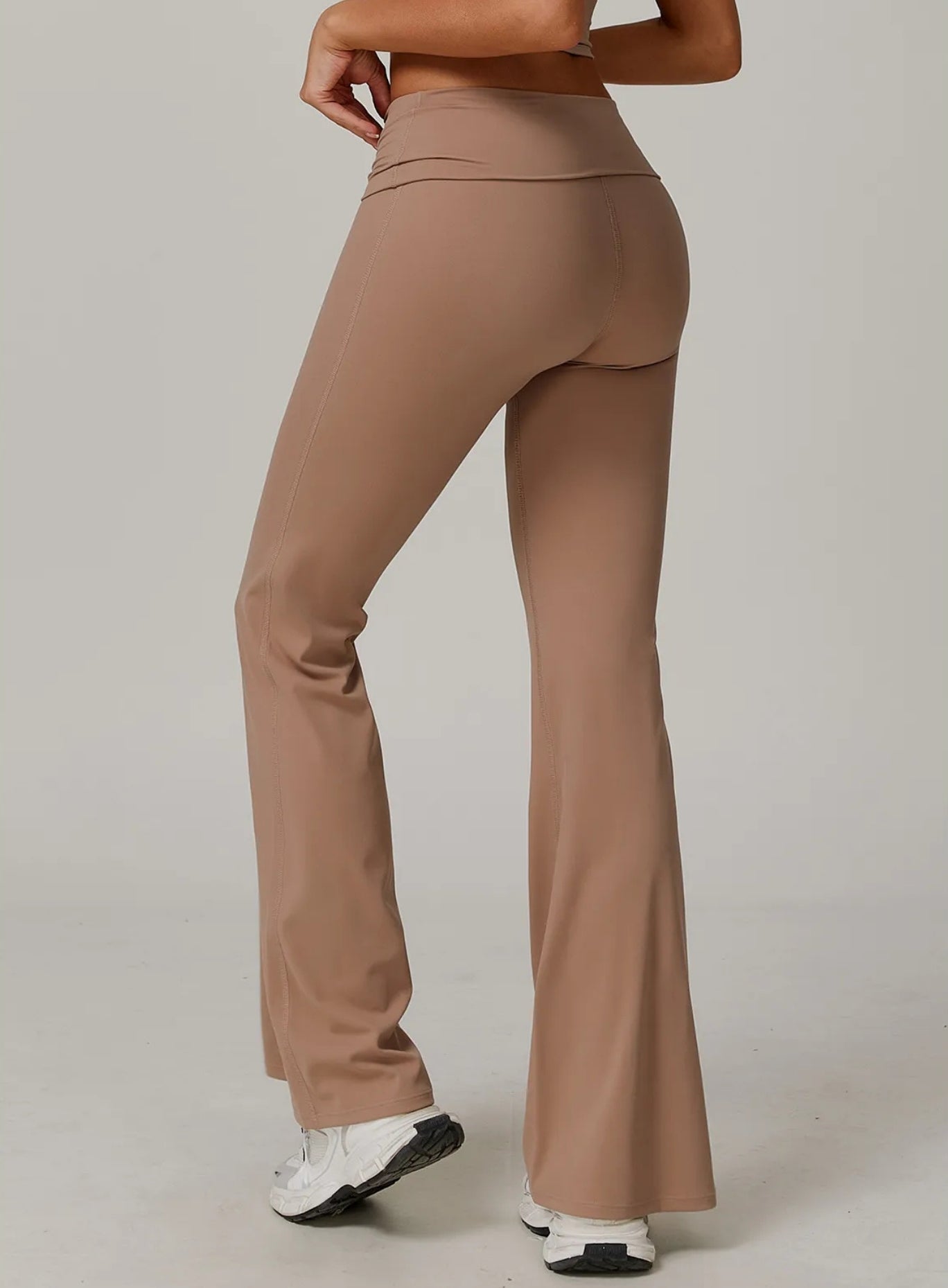FlexFold™ Flare Leggings - Coral Coffee