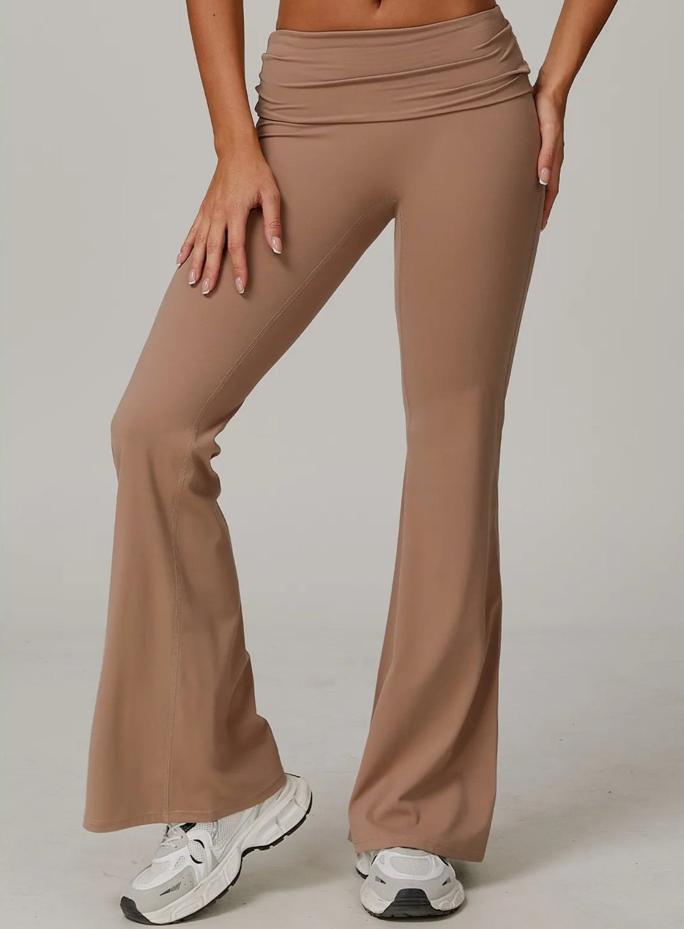 FlexFold™ Flare Leggings - Coral Coffee