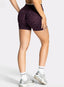 Leopard Scrunch Shorts - Dark Purple