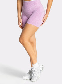 Leopard Scrunch Shorts - Orchid