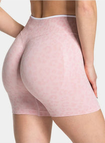 Leopard Scrunch Shorts - Pink