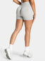 Leopard Scrunch Shorts - Silver Gray