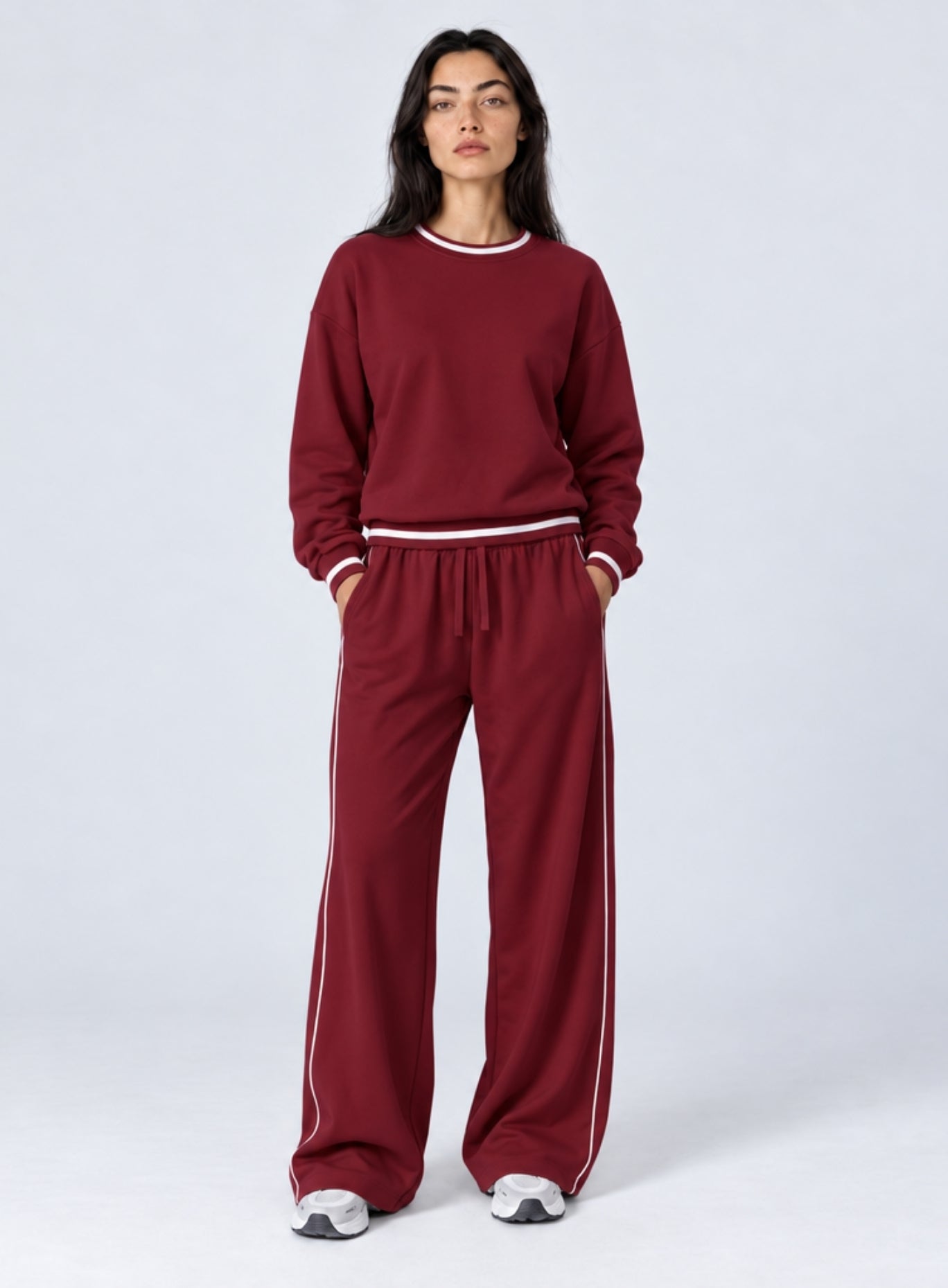 Casual Loose Fit Sweater - Maroon Secondary image